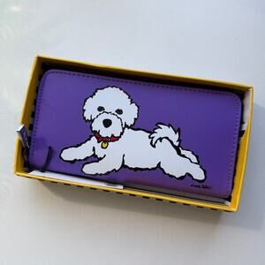 NEW Marc Tetro Bichon Frise Dog Purple Wallet